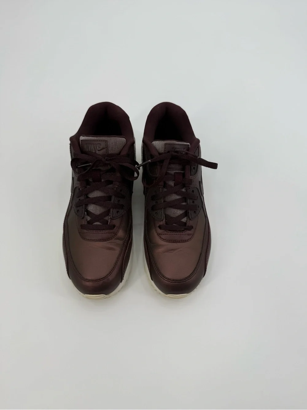 Nike Air Max 90 Metallic Mahogany Leather Sneakers Sporty Chic Casual Shoes